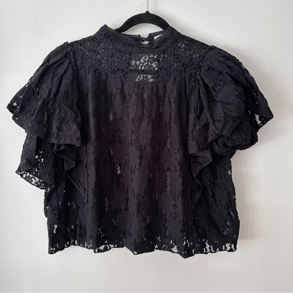 Isabel Marant Étoile Vetea lace top black cotton size 36 - Picture 2 of 5
